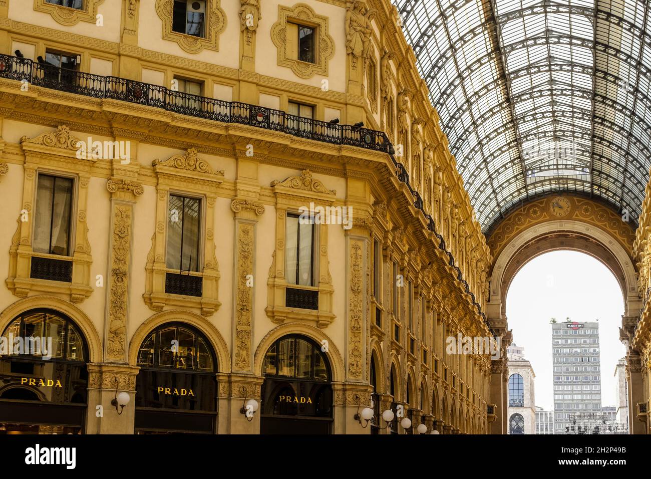 Milan, Italie - 13 juin 2017 : vue sur la galerie Vittorio Emanuele dans le centre-ville Banque D'Images