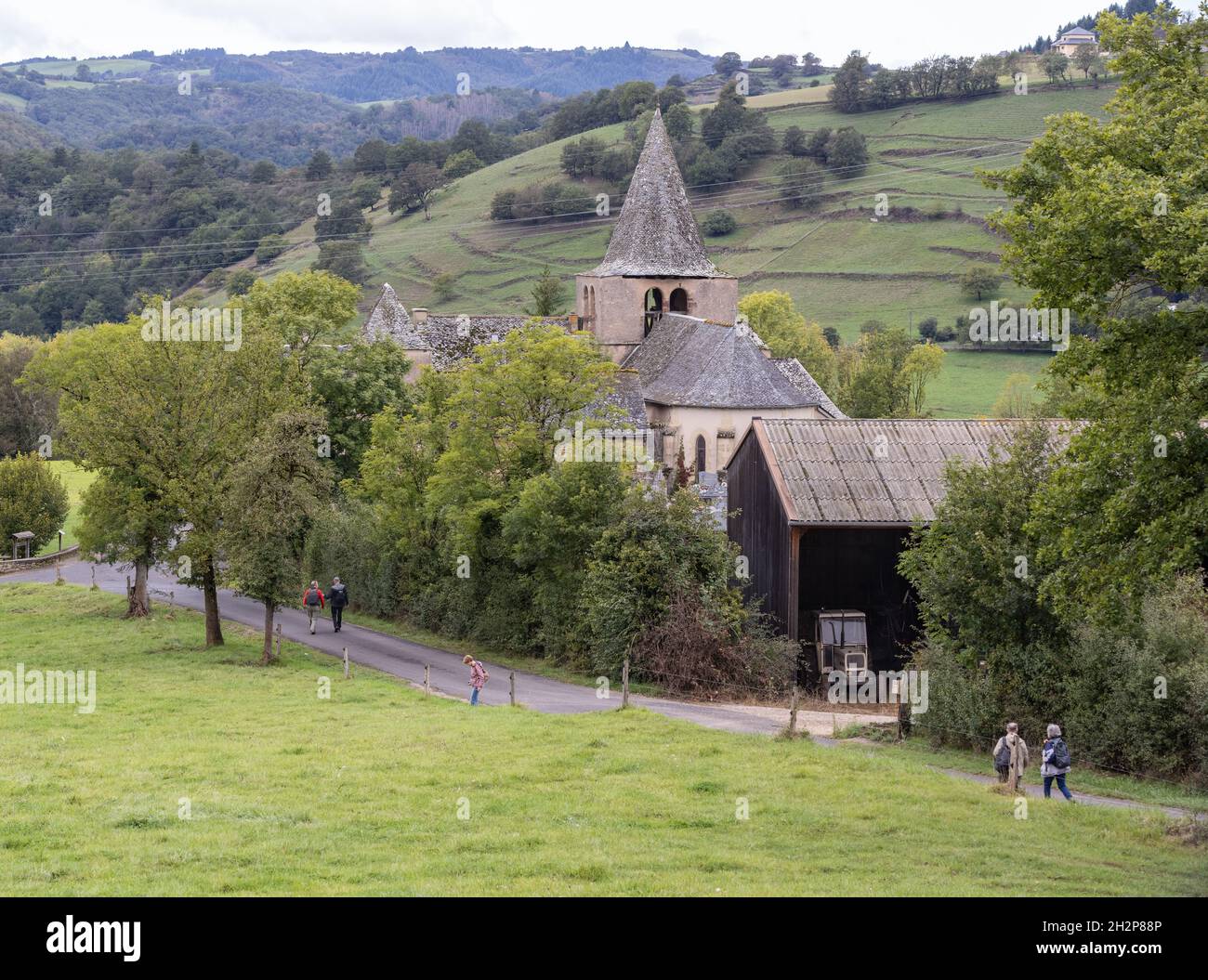 Eglise de campagne à Tredou près de Sebrazac, Aveyron, Occitanie, France Banque D'Images