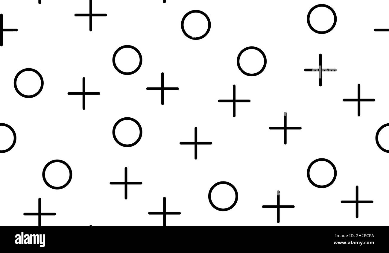 Croix, zéros en noir et répartis aléatoirement dans différentes tailles. Illustration de Vecteur