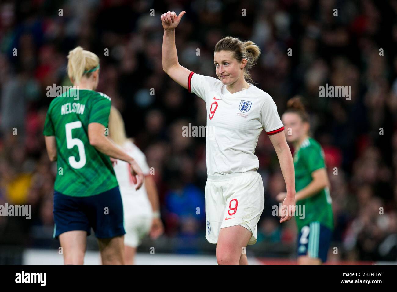 LONDRES, ROYAUME-UNI.23 OCTOBRE Ellen White d'Angleterre gestes lors du match de qualification du groupe D de la coupe du monde des femmes de la FIFA entre les femmes d'Angleterre et l'Irlande du Nord au stade Wembley, Londres, le samedi 23 octobre 2021.(Credit: Federico Maranesi | MI News) Credit: MI News & Sport /Alay Live News Banque D'Images