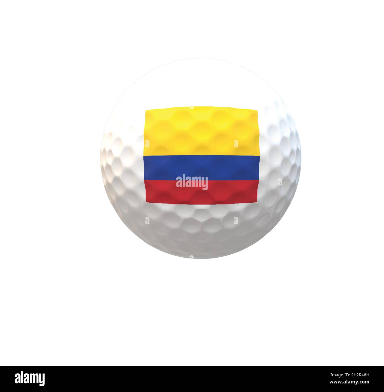 Balle de golf avec drapeau colombien Illustration de Vecteur