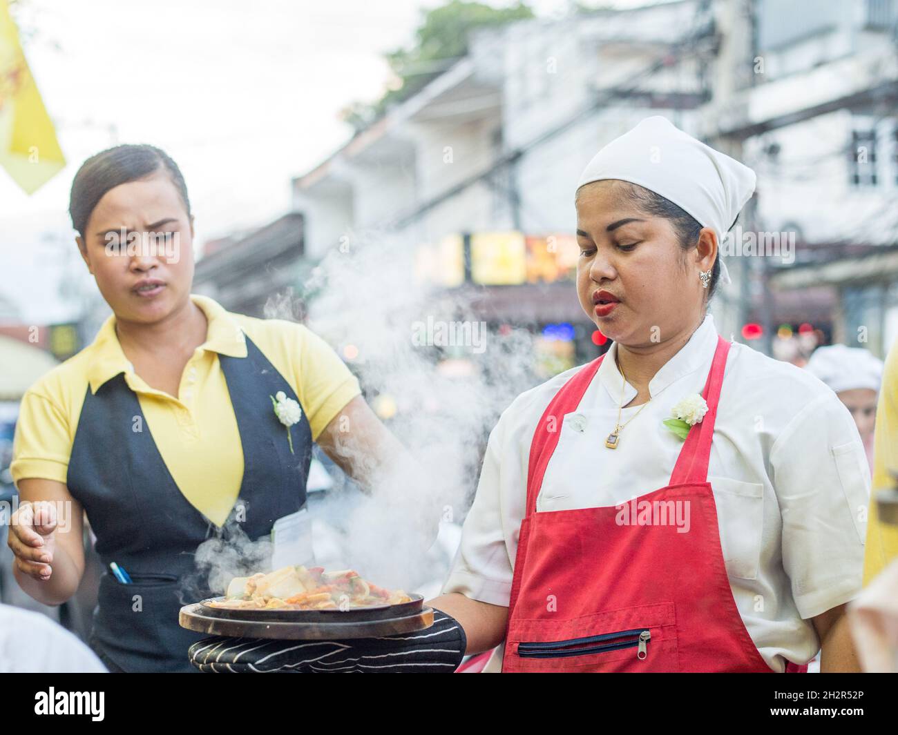 Hot Pot servi dans un restaurant de Hua Hin.Hua Hin est une destination de voyage populaire en Thaïlande. Banque D'Images