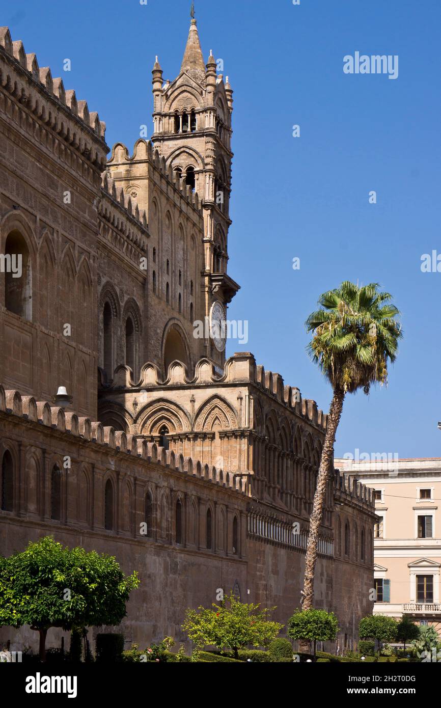 ITALIE.SICILE.PALERME.CATHÉDRALE DE PALERME Banque D'Images