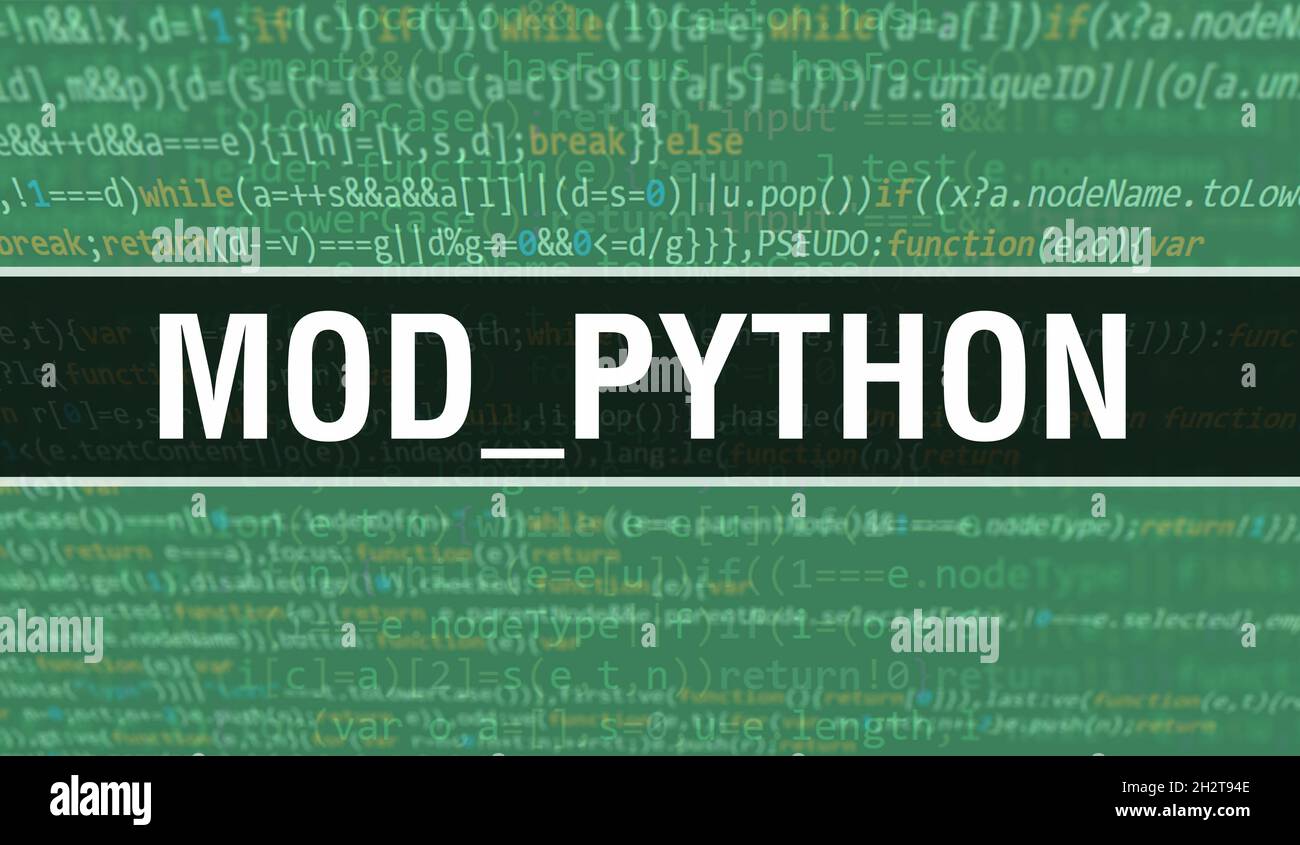 mod python avec texte de code Java numérique. mod python et concept de vecteur de codage de logiciel informatique.Script de codage Java, code de programme numérique W Banque D'Images