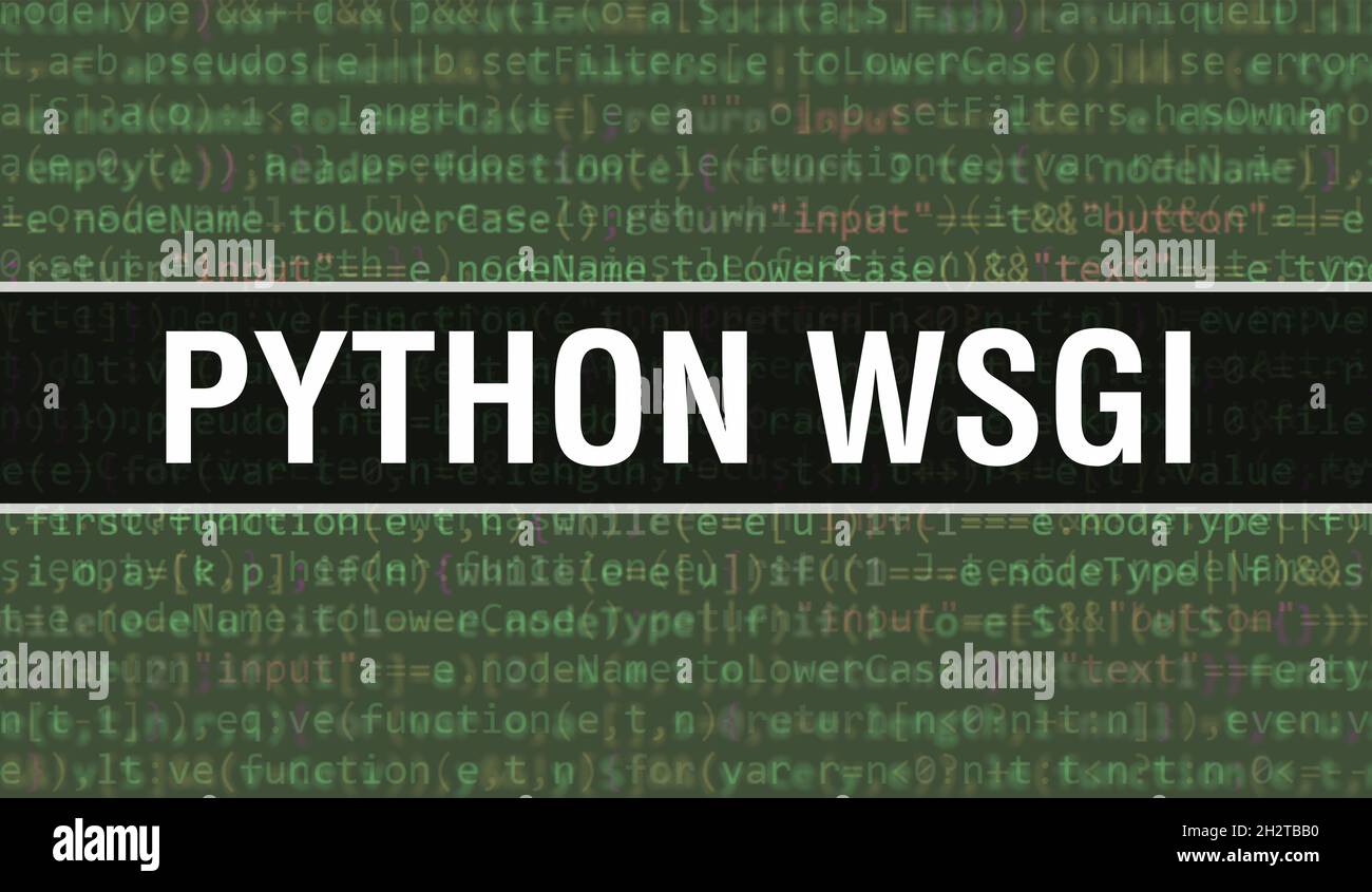Python WSGI avec un fond de technologie numérique de code binaire.Arrière-plan abstrait avec code de programme et Python WSGI.Technologie de programmation et de codage b Banque D'Images