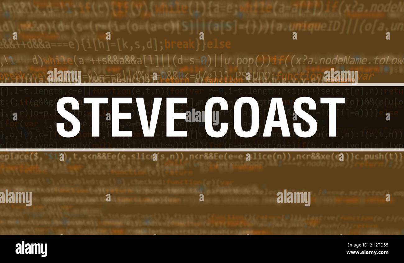 Steve Coast texte écrit sur le code de programmation résumé technologie de fond de développeur de logiciel et de script d'ordinateur.Steve Coast concept de code on Banque D'Images