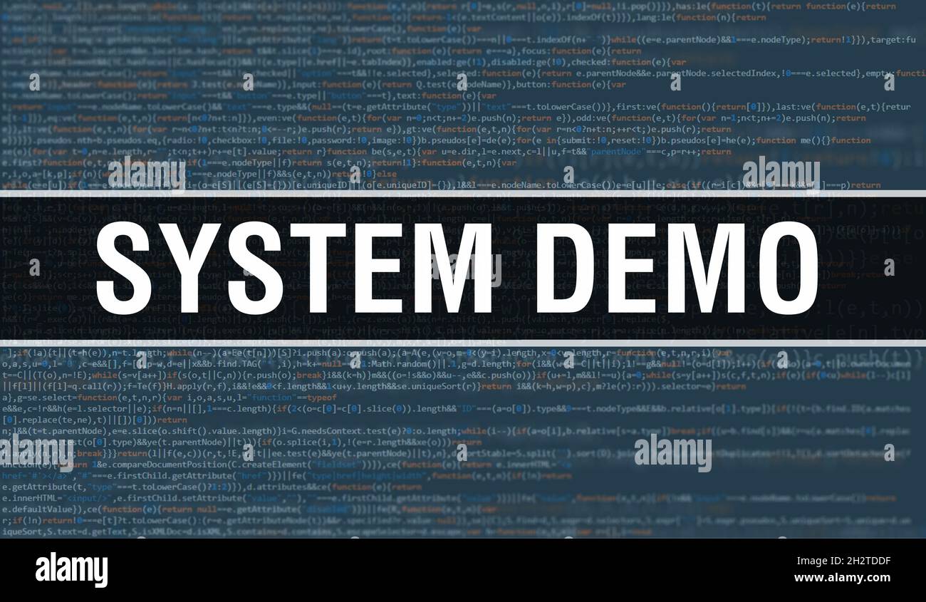 Démo système avec technologie Abstract Code binaire arrière-plan.données binaires numériques et concept de données sécurisées.Logiciel Banque D'Images