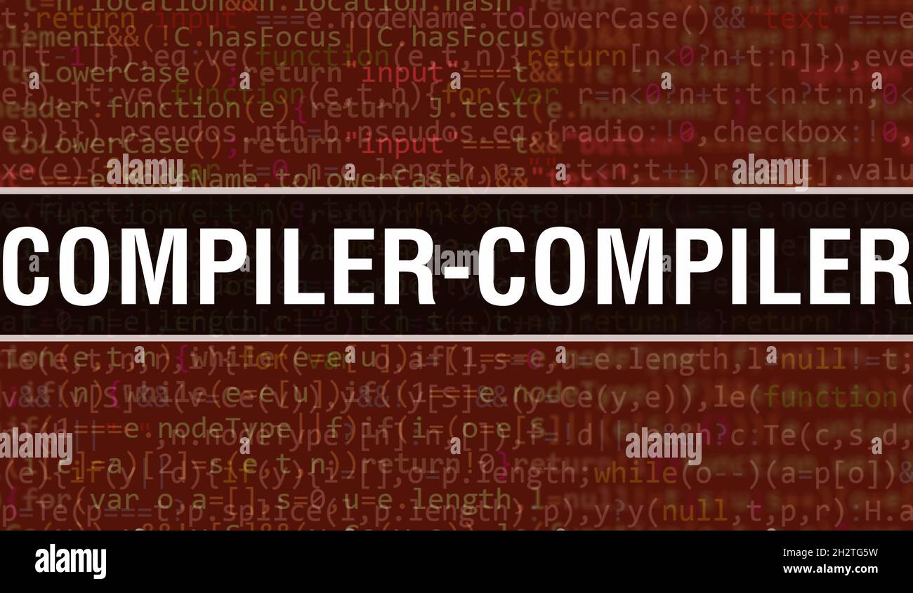Compilateur-compilateur texte écrit sur le code de programmation résumé de la technologie de base du développeur de logiciel et de script d'ordinateur.Concept compilateur-compilateur Banque D'Images