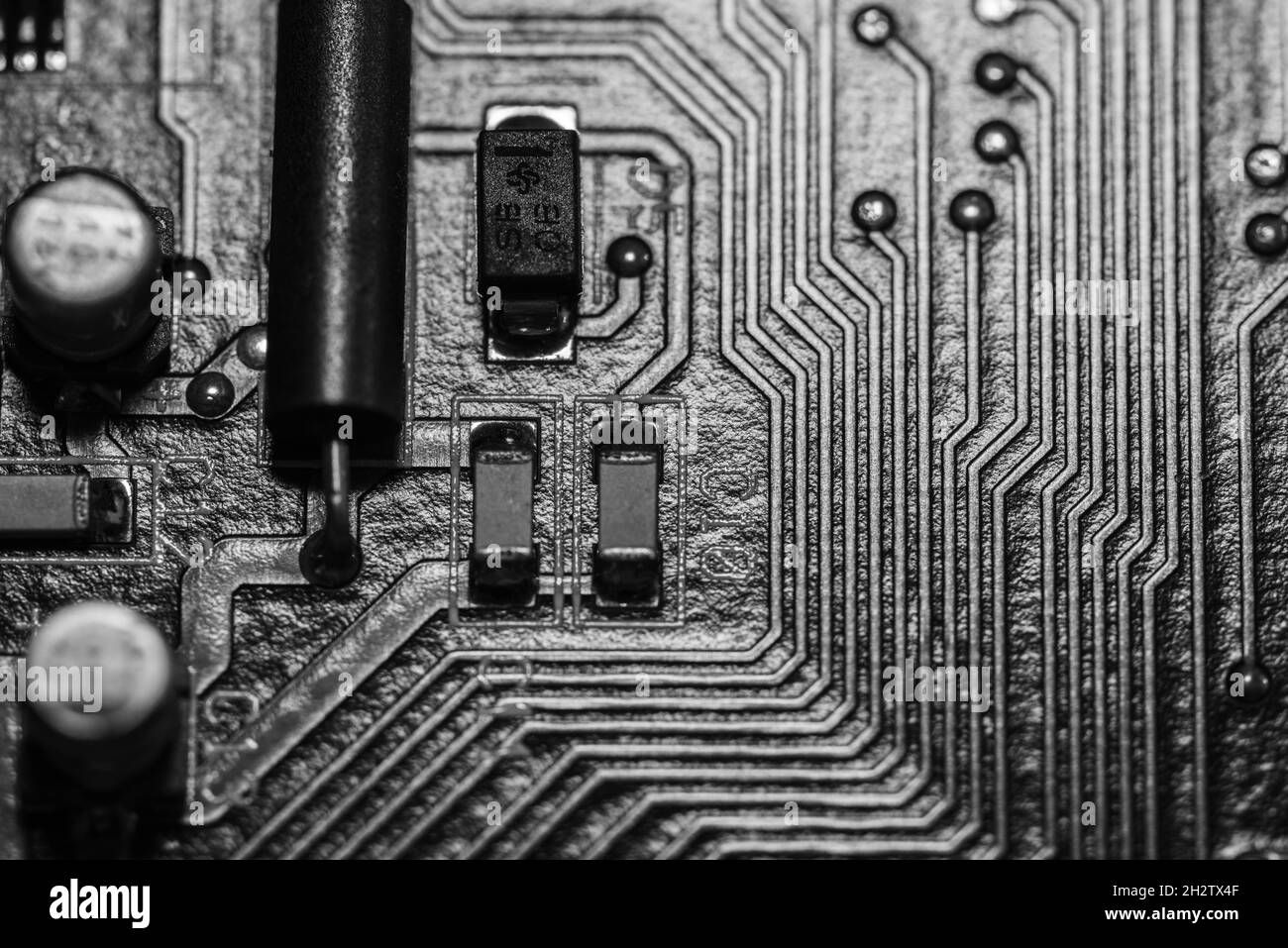 oktober 2021.Gros plan des différents circuits sur une carte mère d'ordinateur.Photo de haute qualité.Macro. Banque D'Images