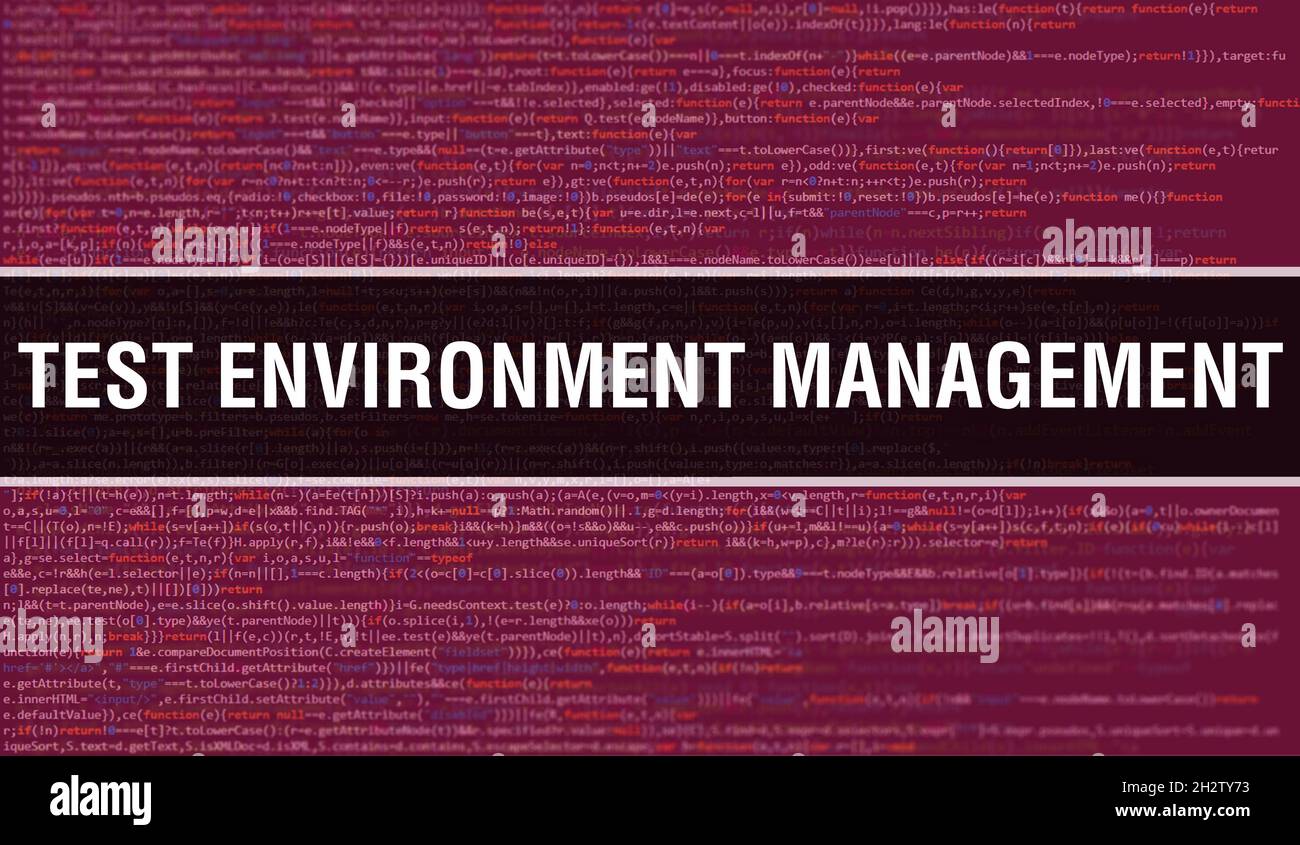 Gestion de l'environnement de test avec un arrière-plan de la technologie numérique de code binaire.Résumé avec code de programme et gestion de l'environnement de test.Prof Banque D'Images