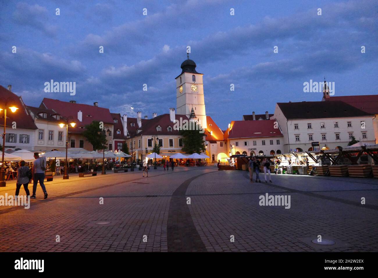 Le vieux centre de la belle ville de Sibiu en Transylvanie, Roumanie.Photo par Adam Alexander Banque D'Images