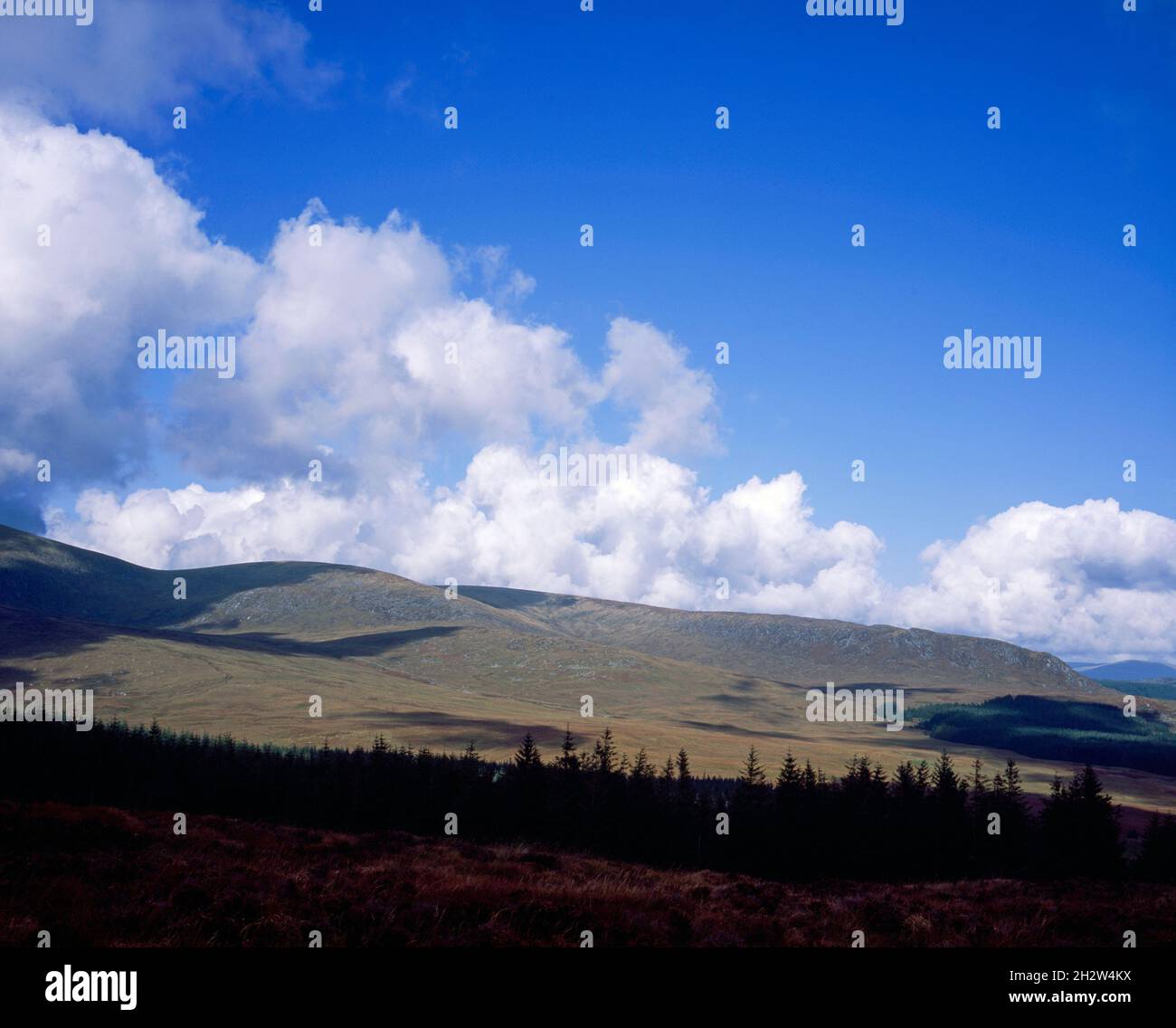 Nuage passant par le sommet de Cairnsmore de la flotte au-dessus de la grande eau de Fleet Valley Dumfries et Galloway Ecosse Banque D'Images