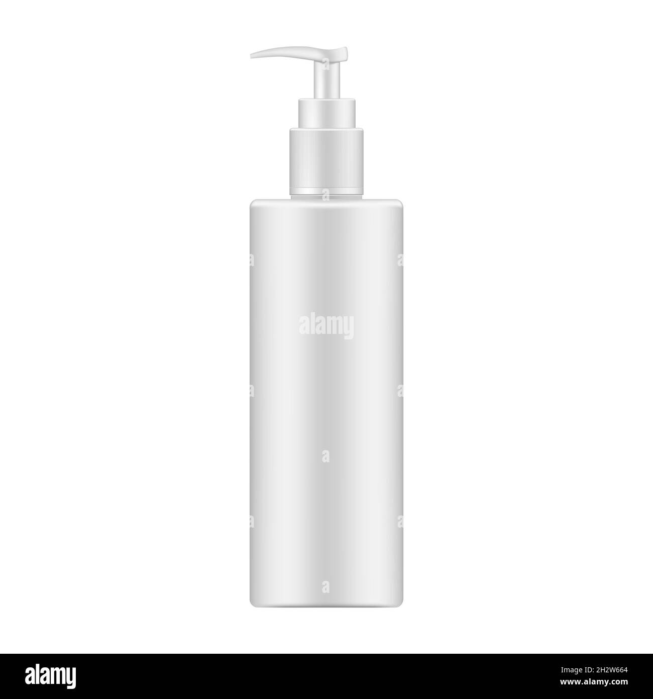 Bouteille cosmétique blanche avec distributeur, maquette réaliste.Trousse de produits de soins de beauté pour la peau, maquette vectorielle Illustration de Vecteur