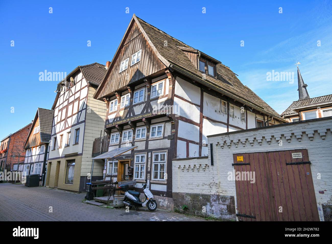 Zweitältestes Bürgerhaus von 1550, Homburgstraße 50, Münchhausenstadt Bodenwerder, Niedersachsen, Allemagne Banque D'Images