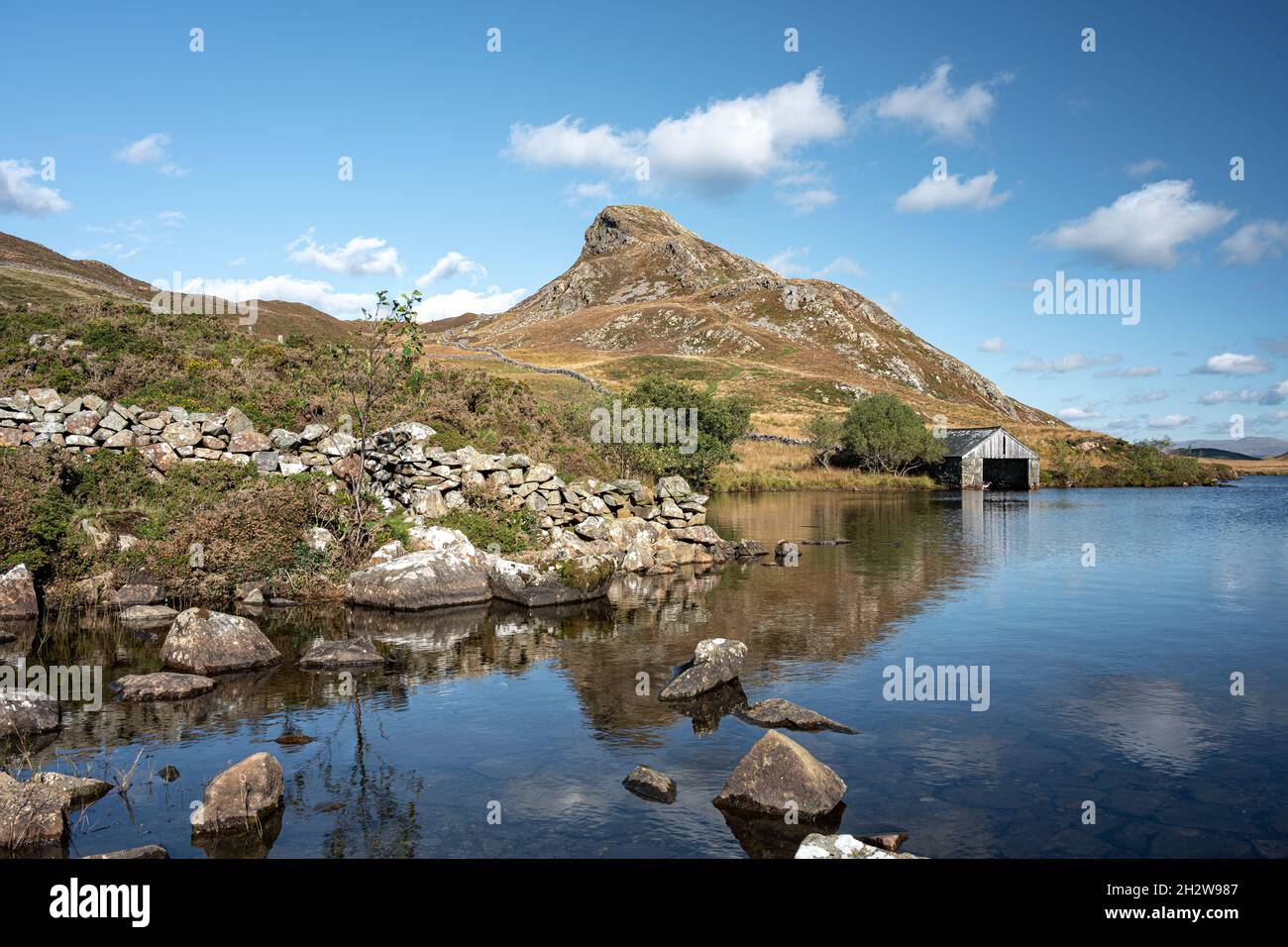 La montagne Cefn-hir et le lac Cregennan se trouvent en automne dans le parc national de Snowdonia, à Dolgellau, au pays de Galles, au Royaume-Uni. Banque D'Images