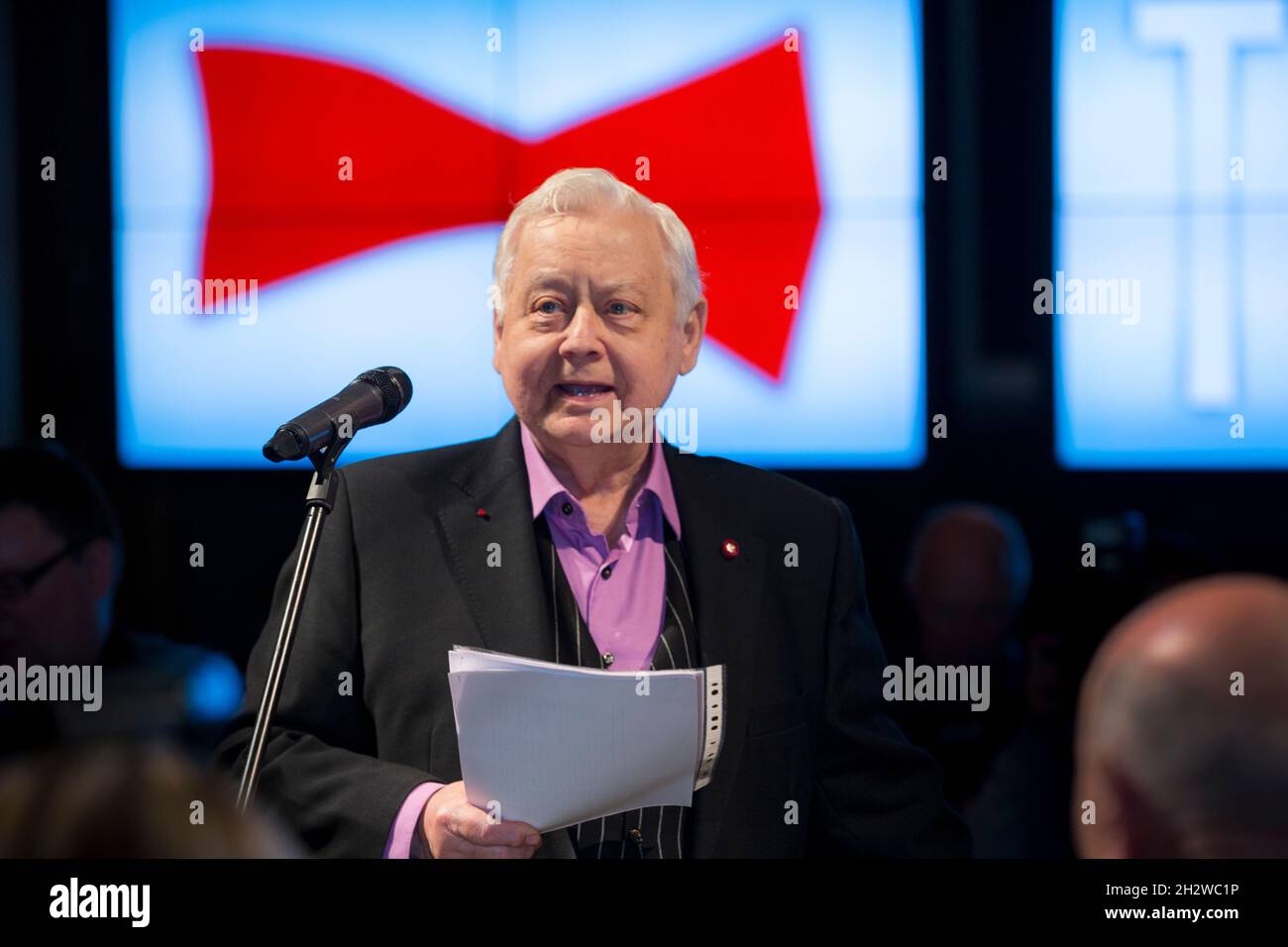 L'acteur russe Fanous, directeur artistique Oleg Pavlovich Tabakov ouvre la saison théâtrale du Chekhov Moscow Art Theatre dans l'année de son 80e anniversaire à Moscou, en Russie Banque D'Images