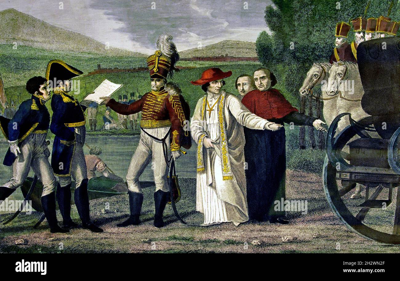 Libération du Pape Pie VII 25 mars 1814 Italie, italienne (emprisonnement de Pie VII et annexion à la France (Napoléon a enlevé un Pape après la mort d'un autre Pape Pie VI en captivité, alors que son successeur à lui le Pape Pie VII a été détenu en otage pendant cinq ans.) 251st Pape de l'Église catholique, Banque D'Images