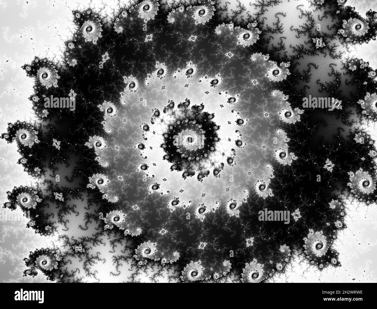 Zoom sur un ensemble fractal mathématique infini Banque D'Images