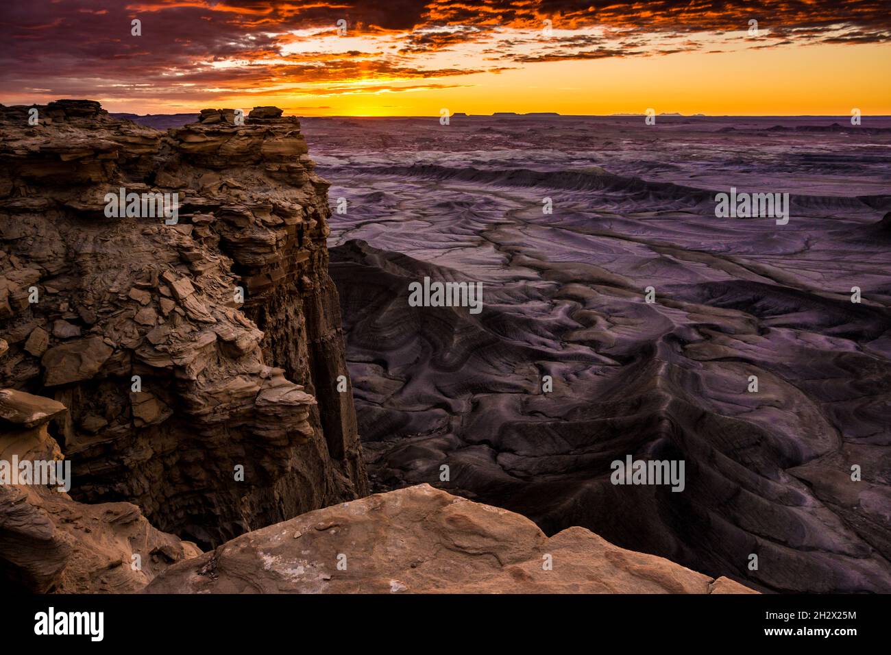 Southern Utah Desert Sunrise près du parc national Capitol Reef - Hanksville Banque D'Images