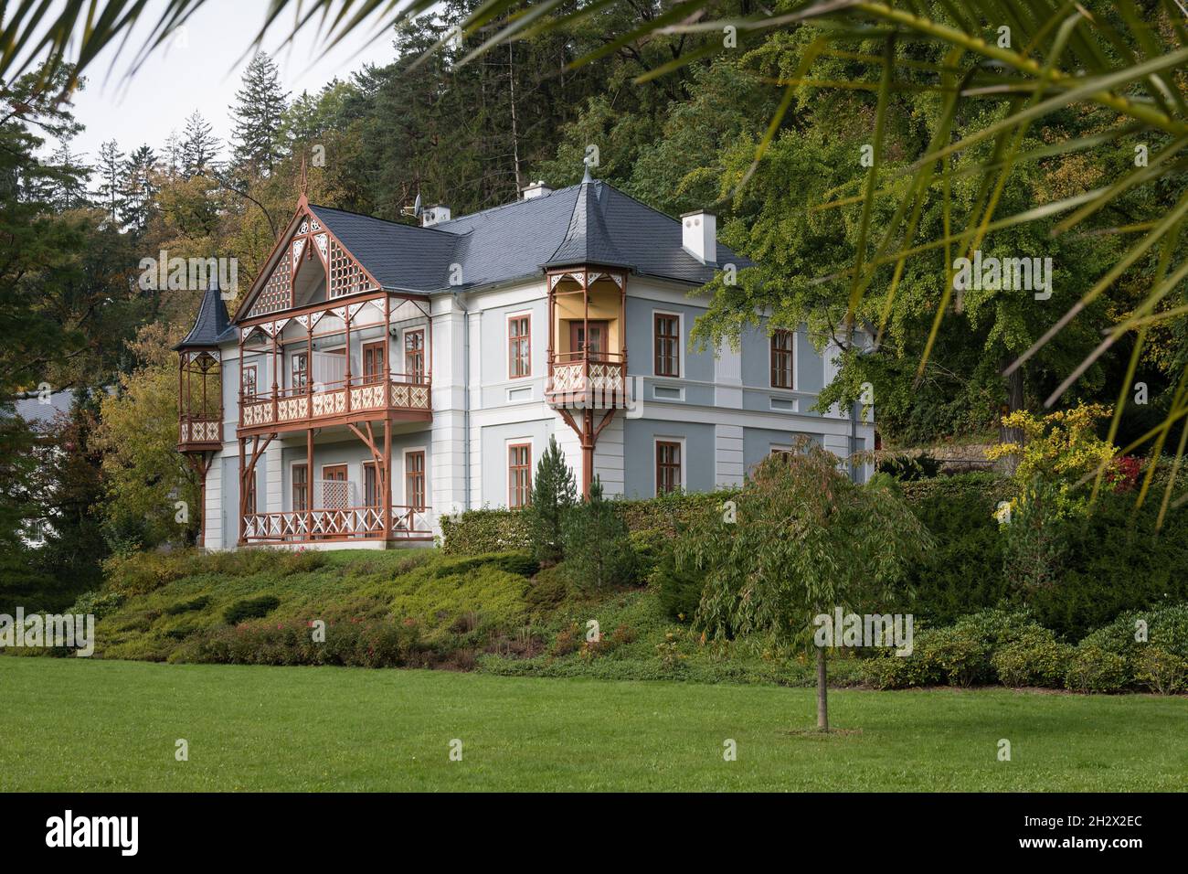 Villa Alpine Rose dans la station thermale de Luhacovice, République Tchèque Banque D'Images