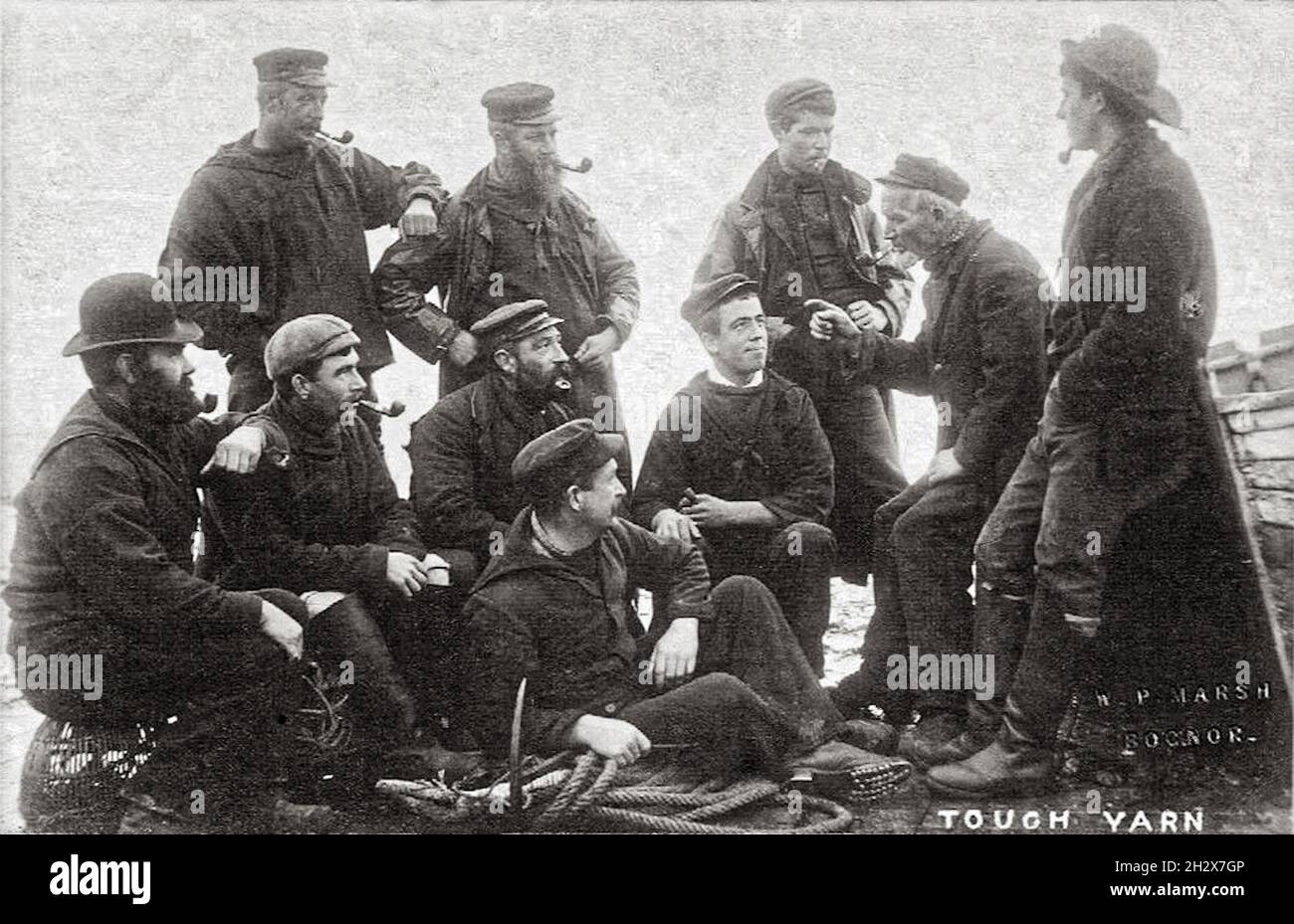 Pêcheurs de Bognor Regis par William Pankhurst Marsh - (1875 - 1905) Banque D'Images