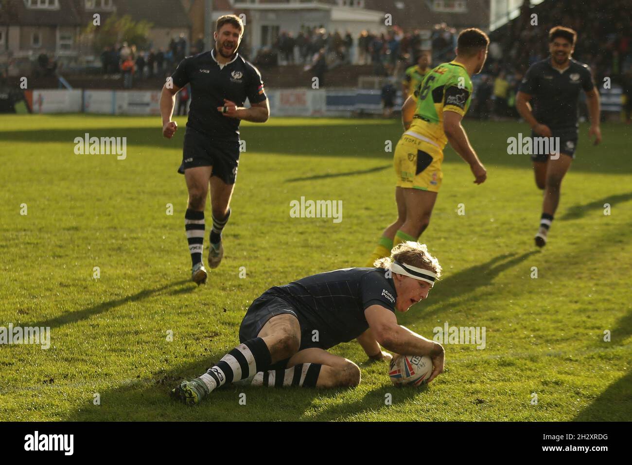 Featherstone, Royaume-Uni.24 octobre 2021.Millennium Stadium, Post Office Road, Featherstone, West Yorkshire, 24 octobre 2021.Rugby League internationale de rugby en Jamaïque contre l'Ecosse Rugby League Charlie Emslie de l'Ecosse Rugby League a obtenu le crédit d'essai : Touchlinepics/Alay Live News Banque D'Images