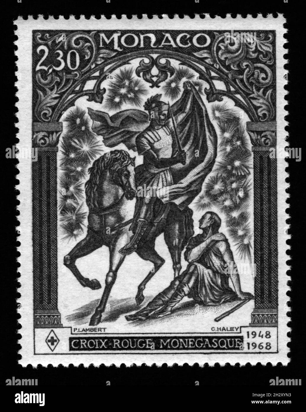 Imprimé timbres à Monaco, Croix-Rouge monégasque Banque D'Images