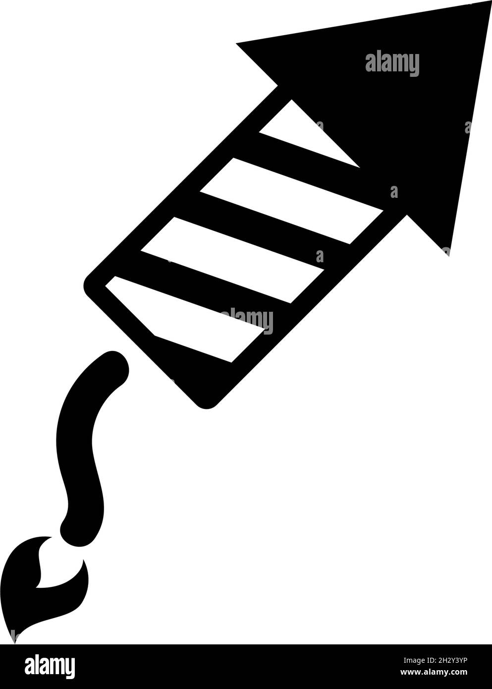 Holiday Firework, Firecracker Salute Rocket.Illustration de l'icône vecteur plat.Symbole noir simple sur fond blanc.Holiday Firework, Salute Rocket Illustration de Vecteur