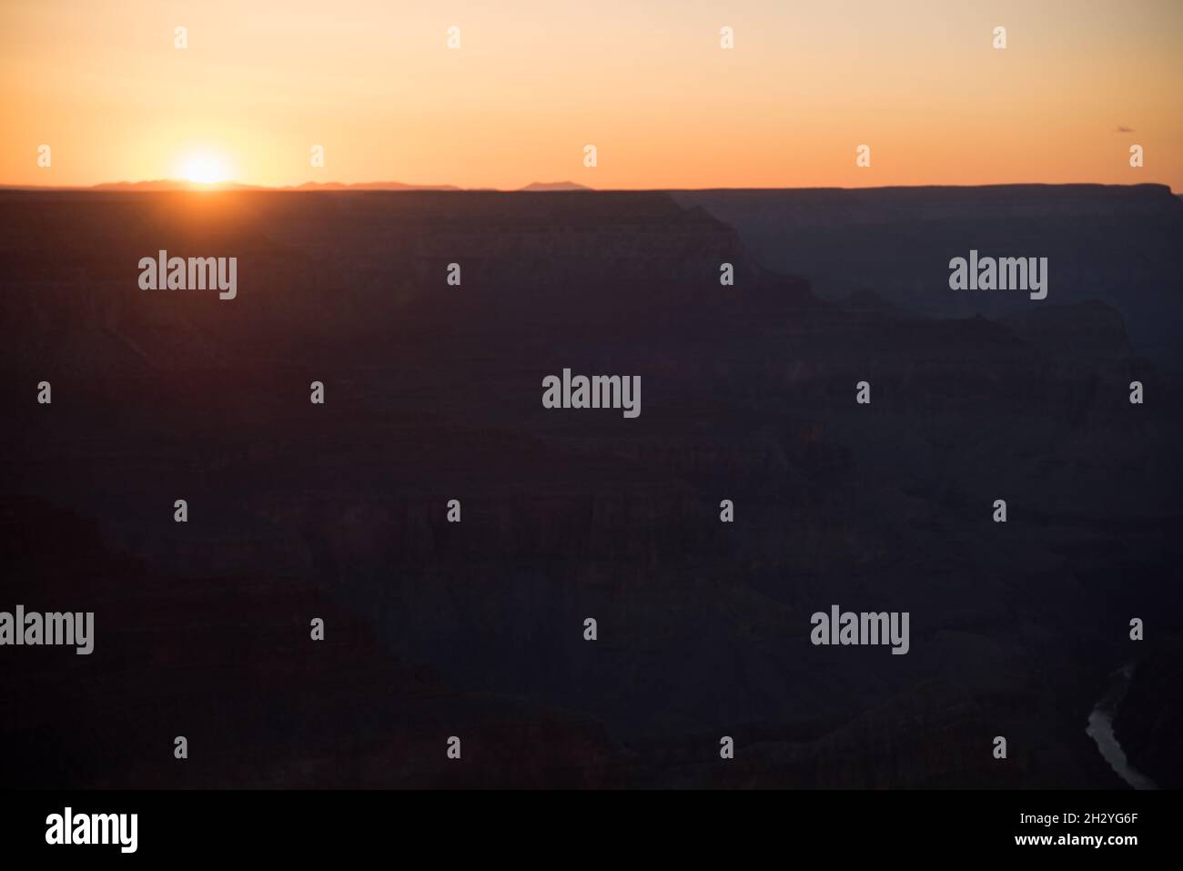 Coucher de soleil au parc national du Grand Canyon, Arizona. Banque D'Images