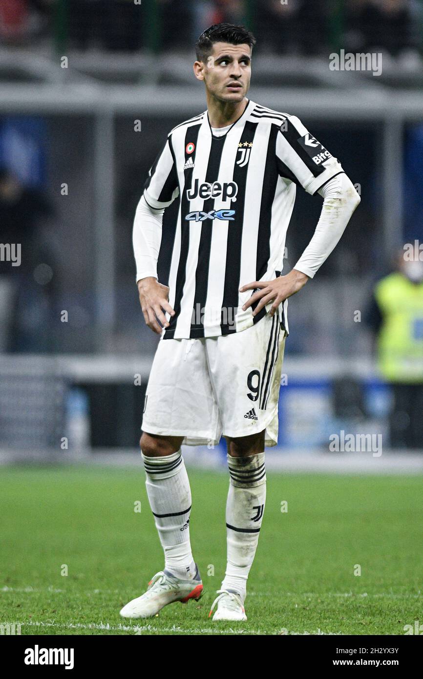 Milan, Italie - 24 octobre 2021: Álvaro Morata de Juventus lors de la série A Italian football championnat match FC Internazionale vs Juventus au stade San Siro Banque D'Images