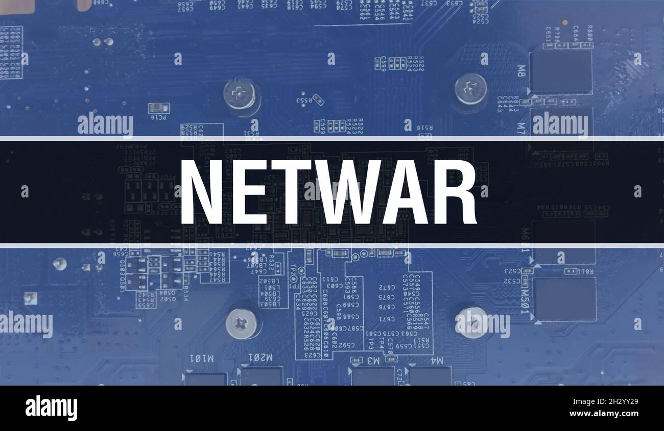 Netwar avec expérience de la technologie de matériel informatique électronique.Résumé avec le circuit intégré électronique et Netwar.Circuit électronique Banque D'Images