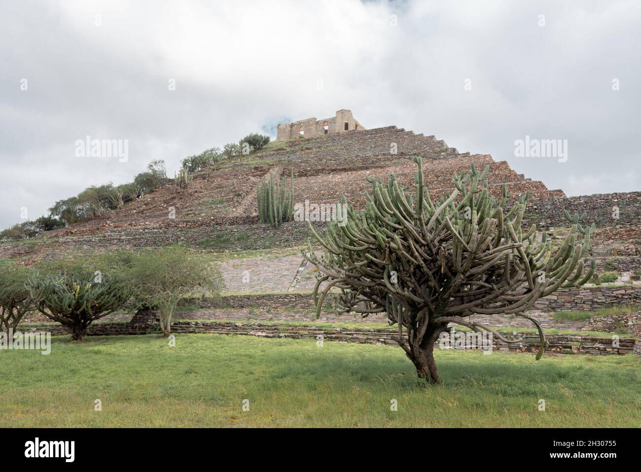 Pyramide El Pueblito, Querétaro Mexique, zone archéologique, ruines mayas, ville hispanique,ciel bleu, lieu touristique, ville magique, point historique, pas de pe Banque D'Images