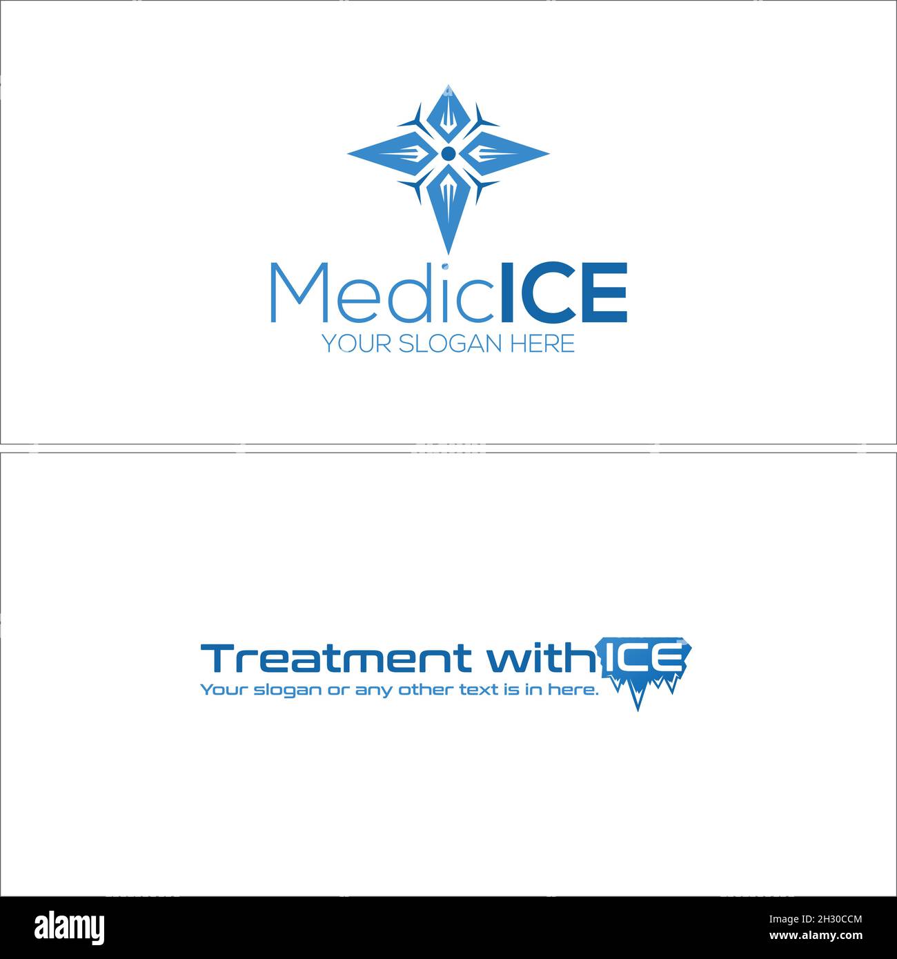 Traitement médical moderne kite ICE combinaison marque logo Illustration de Vecteur