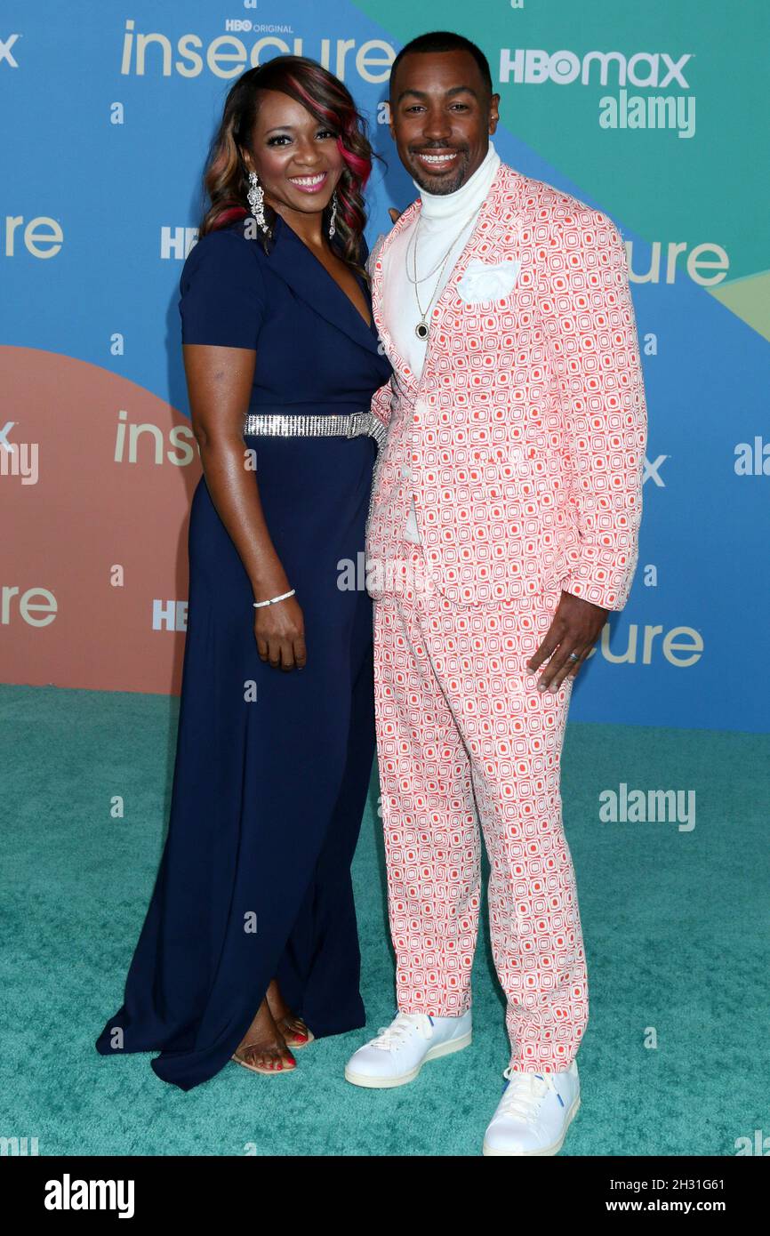 21 octobre 2021, Los Angeles, CA, Etats-Unis: LOS ANGELES - OCT 21: Tasha Penny, Prentice Penny à l'insécurité saison 5 première projection au parc Kenneth Hahn le 21 octobre 2021 à Los Angeles, CA (Credit image: © Kay Blake/ZUMA Press Wire) Banque D'Images