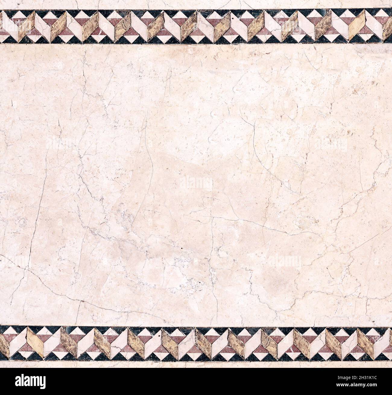 Arrière-plan vertical ou horizontal avec mosaïque décorative ancienne sur marbre.Bannière verticale avec décoration décorative en pierre.Modèle de maquette.Station santé Copy Banque D'Images