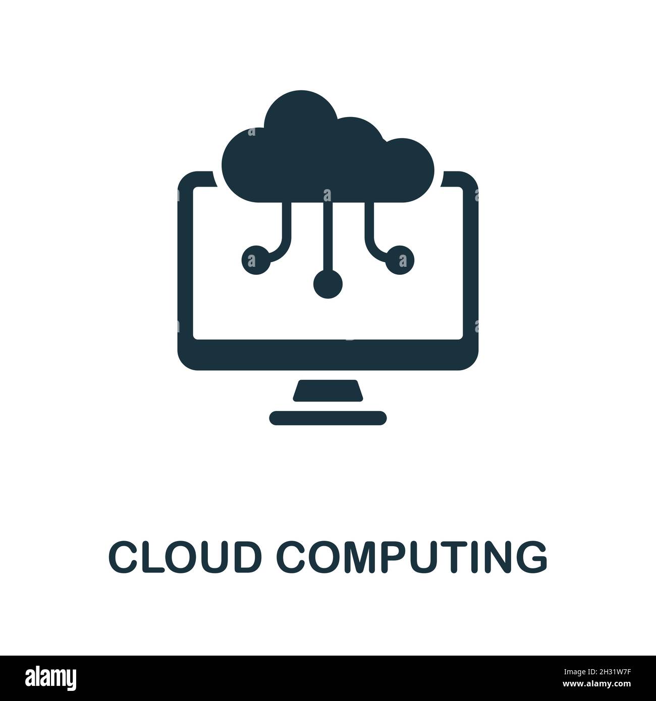 Icône Cloud Computing.Panneau monochrome de la collection Industry 4.0.Illustration de l'icône Creative Cloud Computing pour la conception Web, les infographies et bien plus encore Illustration de Vecteur