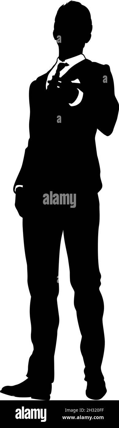 Homme d'affaires en costume Silhouette personne Illustration de Vecteur