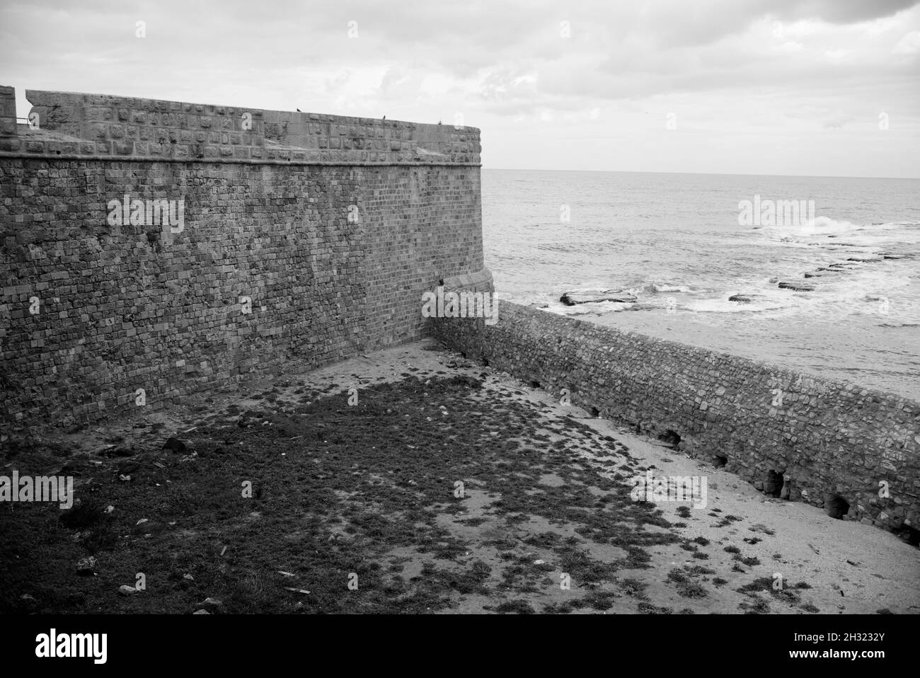 Murs du Vieux Akko, Acre, Israël Banque D'Images