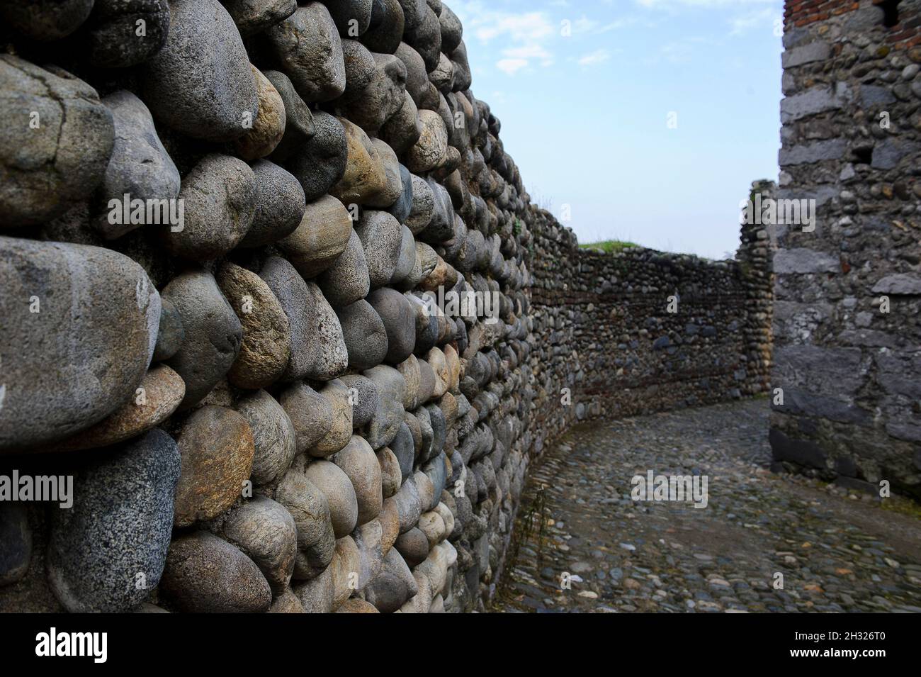 Europe, Italie, Piémont, province de Biella, Candelo,Le village médiéval de Ricetto di Candelo. Banque D'Images