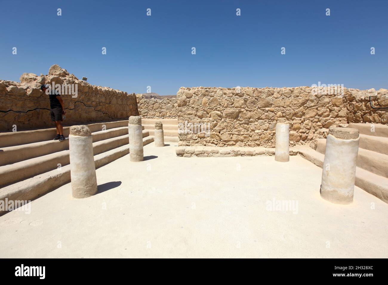 Israël, les ruines de la synagogue de Masada Banque D'Images