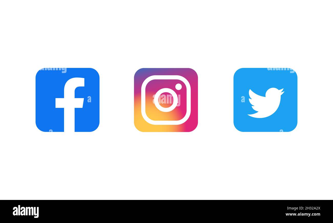 Facebook, twitter, instagram, youtube, snapchat,pinterest, whatsap, linkedin, periscope, vimeo - Collection du logo populaire des médias sociaux. Illustration de Vecteur