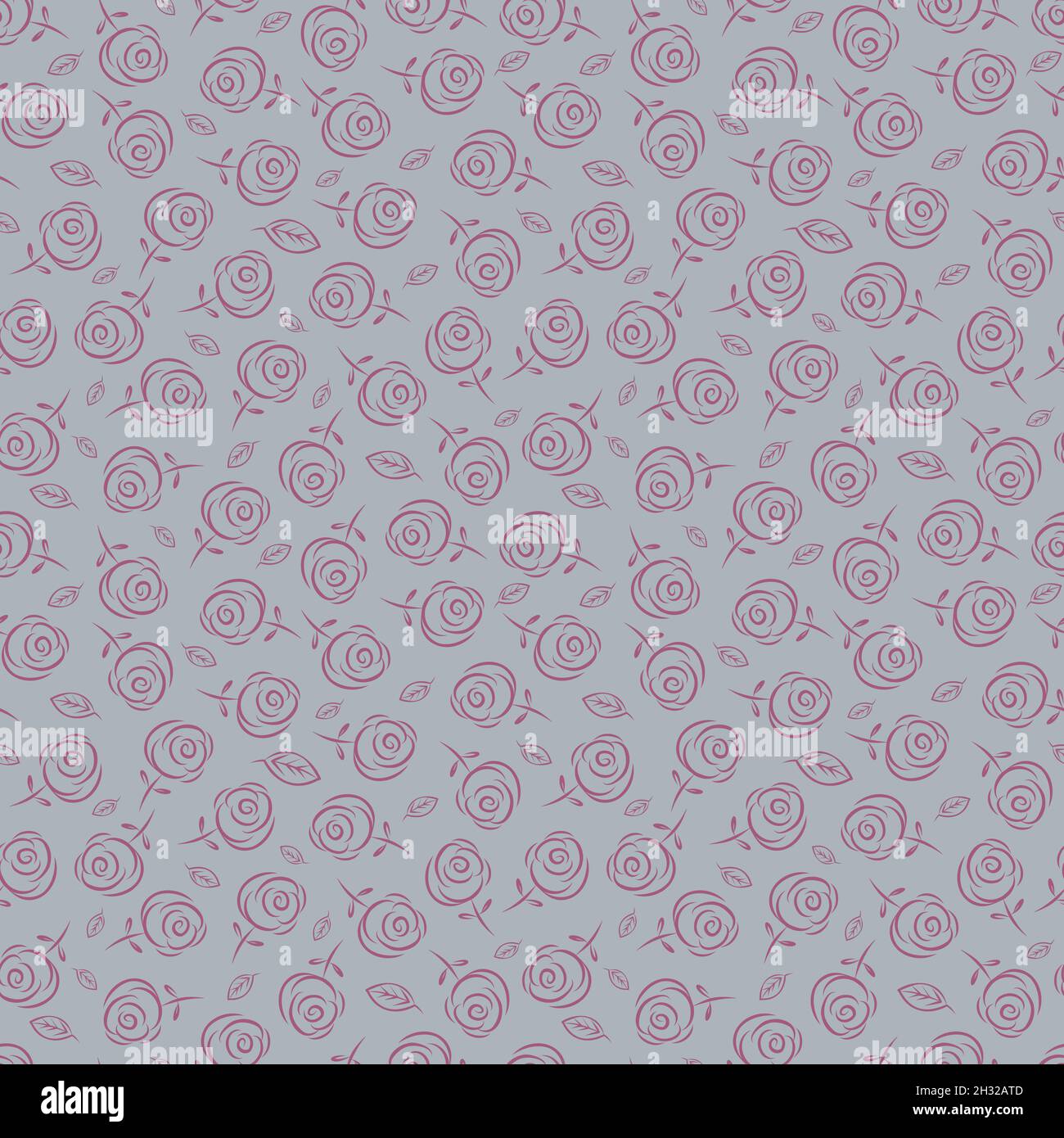 Motif fleuri sans coutures.Roses couleur lavande poussiéreuses sur fond gris aux tons frais. Illustration de Vecteur
