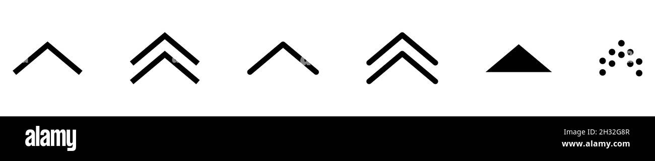 Configurer l'icône de défilement vers le haut avec différentes formes.Boutons vectoriels isolés sur fond blanc Illustration de Vecteur