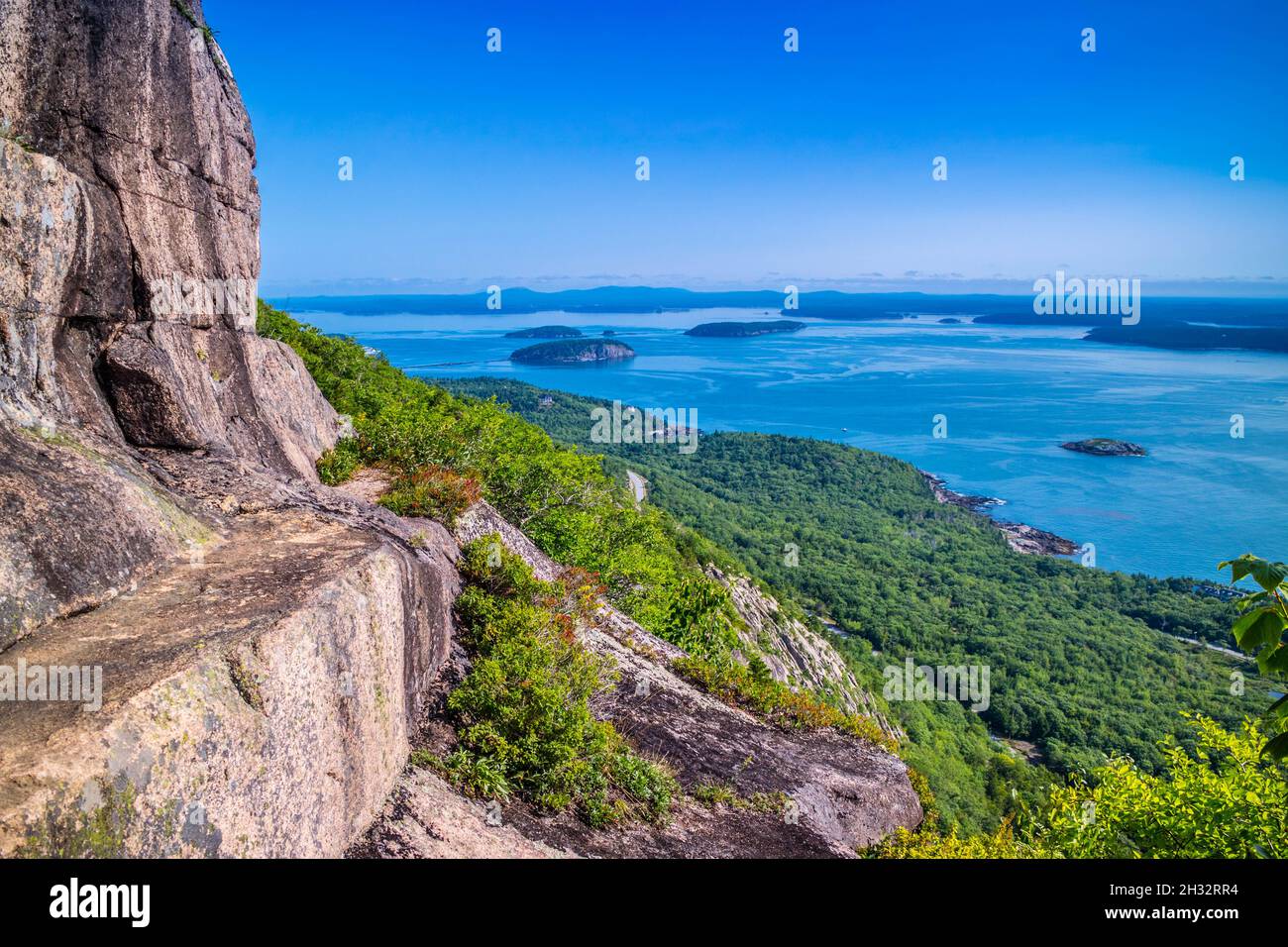 Vue panoramique sur le paysage de la nature grandiose dans l'Acadia National Park Banque D'Images