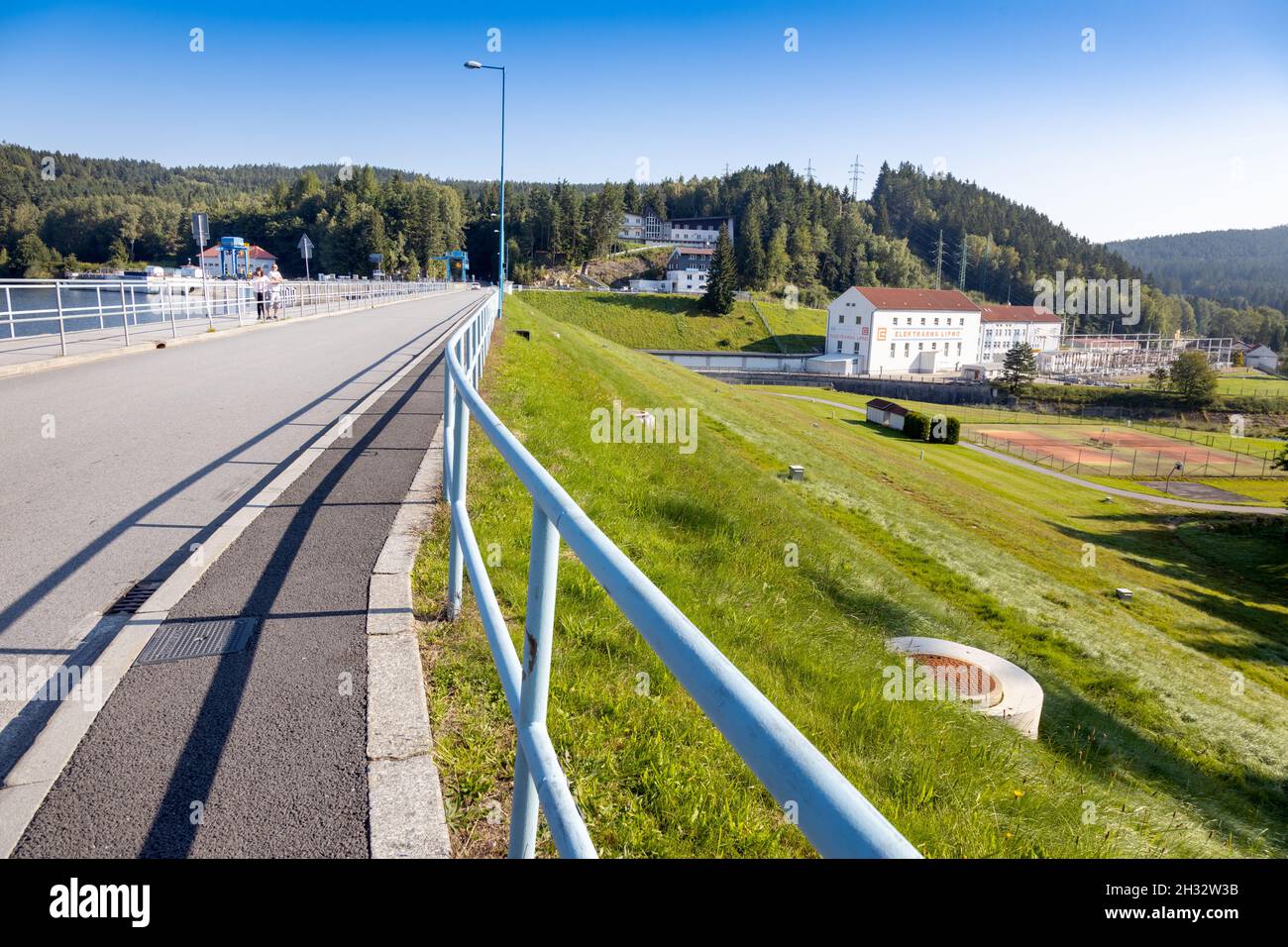 Elektrarna, Lipno nad Sázavou, vodni nadrz Lipno I, Jizni Cechy, Ceska republika Banque D'Images