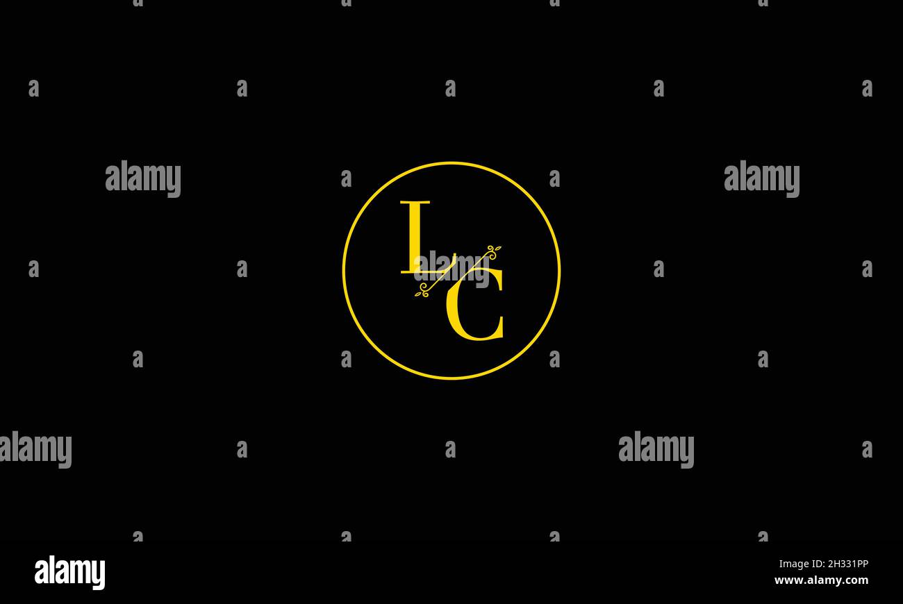 LOGO LETTRES LC AVEC EFFET D'ESPACE NÉGATIF POUR L'UTILISATION D'ILLUSTRATIONS Illustration de Vecteur
