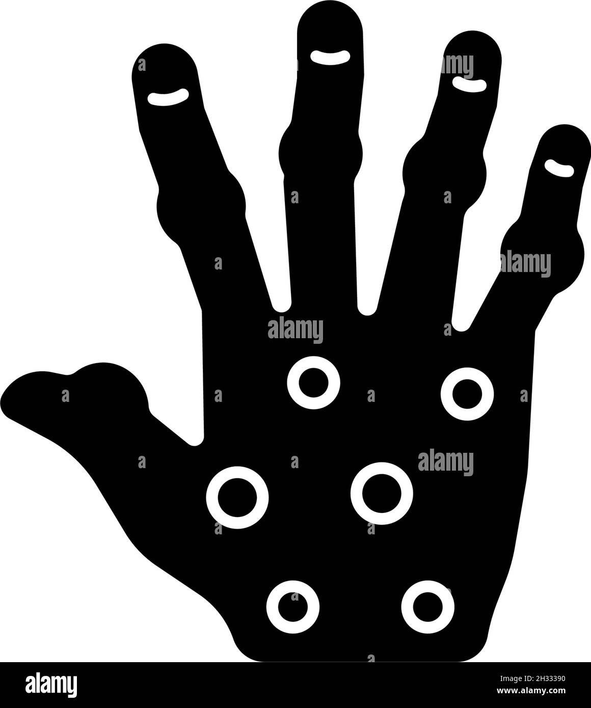 Rhumatisme psoriasique icône en glyphe noir Illustration de Vecteur