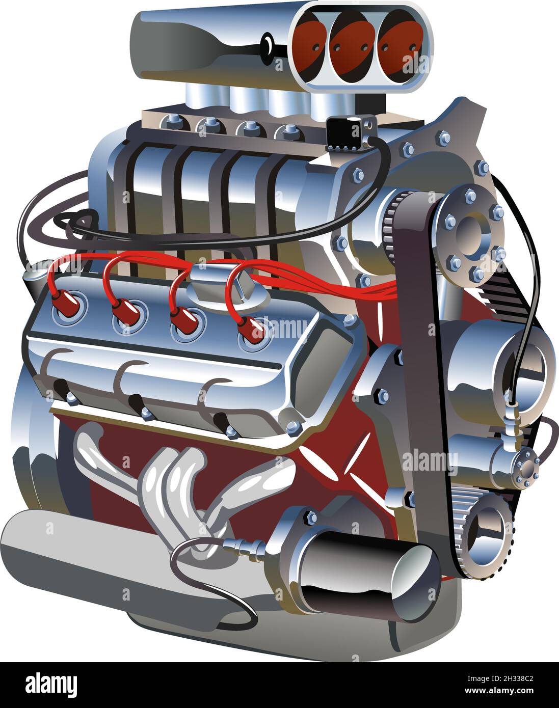 Moteur turbo de dessin animé isolé sur fond blanc.Format vectoriel EPS-8 disponible, séparé par des groupes et des calques, pour un montage facile Illustration de Vecteur