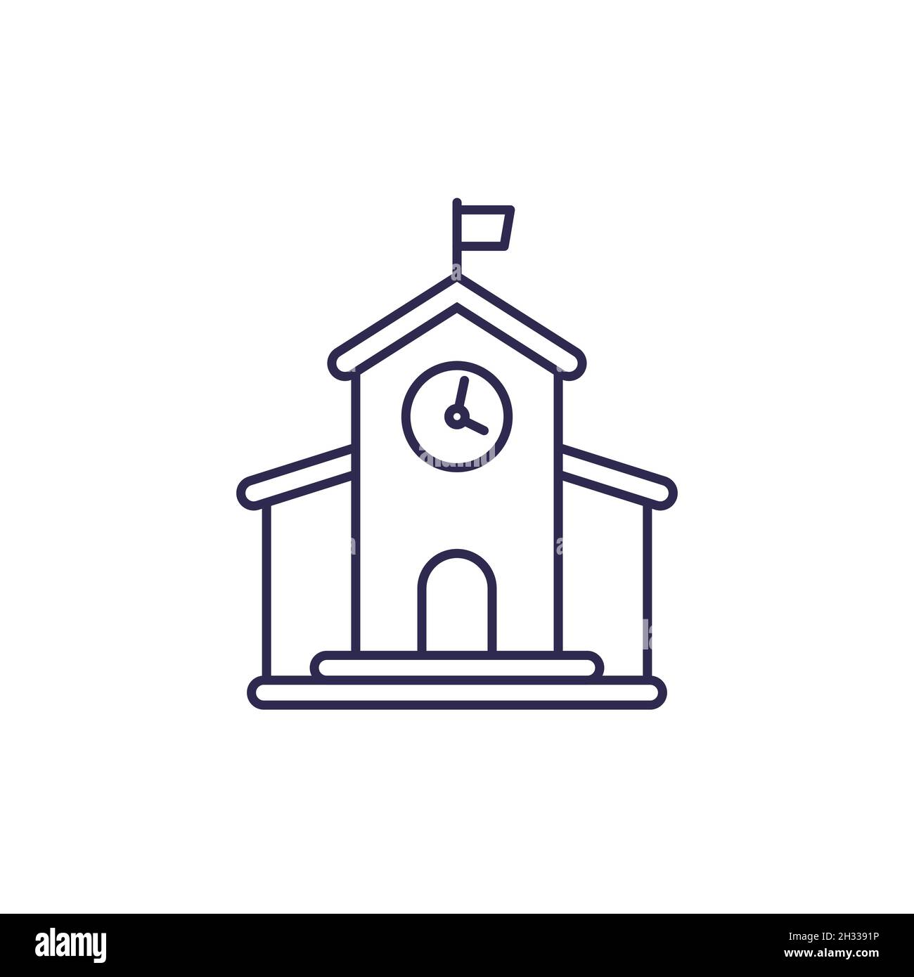 bâtiment municipal, icône de la ligne de l'hôtel de ville, vecteur Illustration de Vecteur