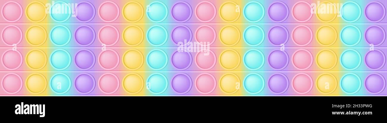 POPIT large fond un dessin animé branché silicone violon jouets. Jouet antistress addictif dans des couleurs pastel. Bubble Sensory développer popit pour les ménés. Ven Illustration de Vecteur